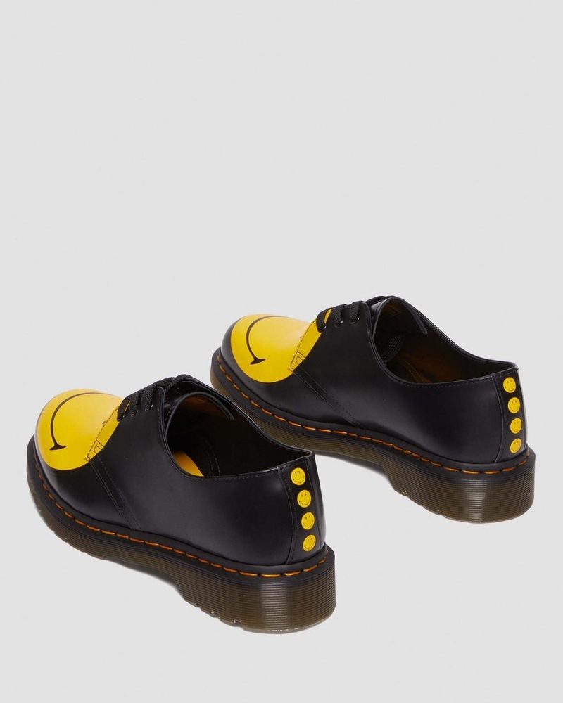 Dr Martin Martens 1461 Smiley Smooth Leather Oxford Shoes (Smooth Leather) Shoes Black | LO12-P3TA