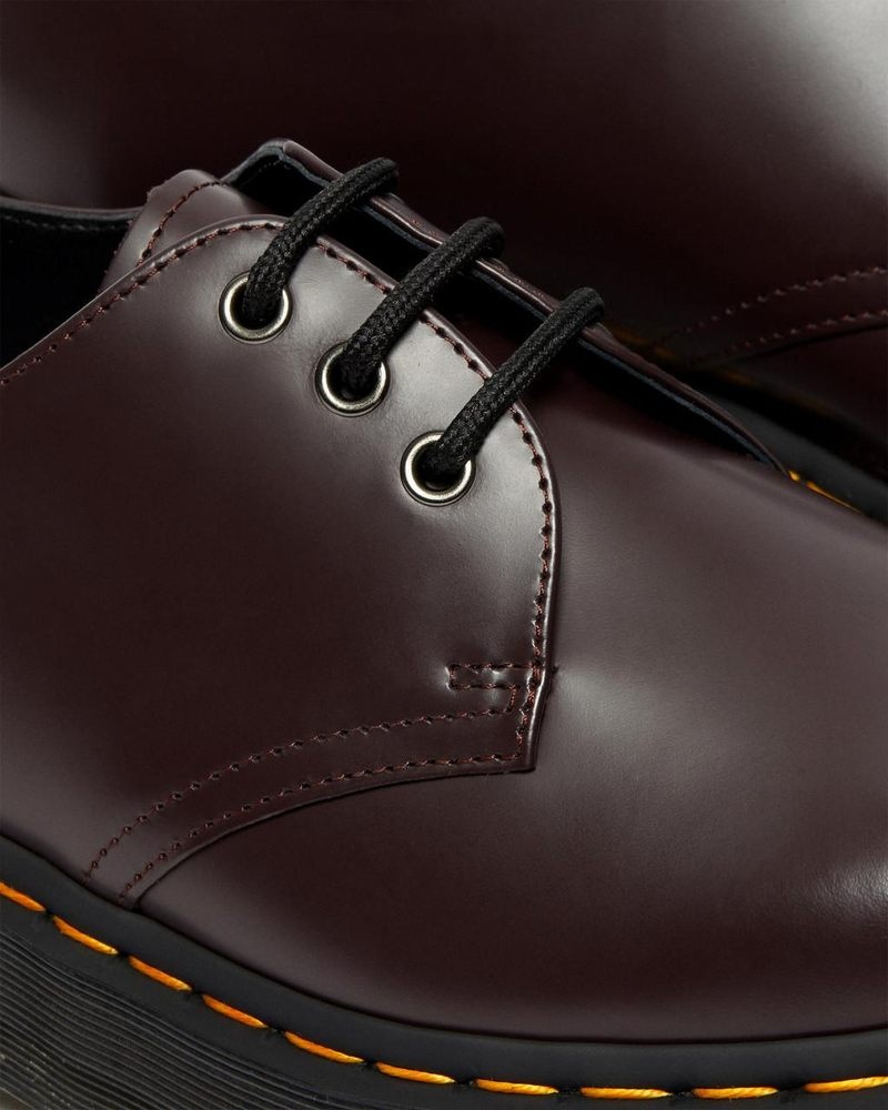 Dr Martin Martens 1461 Smooth Leather Platform Shoes (Smooth Leather) Platforms Shoes Burgundy | WA56-Z1WM