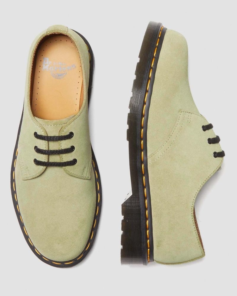 Dr Martin Martens 1461 Suede Oxford Shoes (E.H.Suede) Shoes Pale Olive | FU08-T3PF