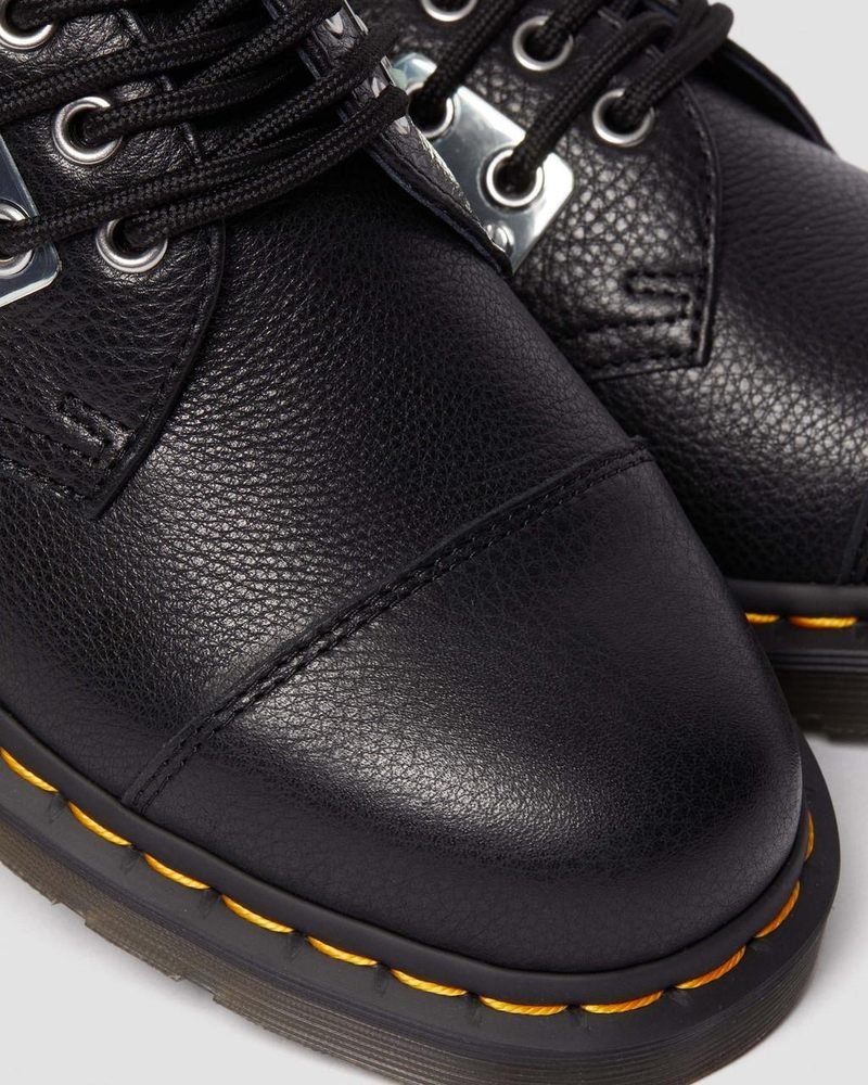 Dr Martin Martens 1461 Toe Plate Lunar Leather Oxford Shoes (Milled Nappa) Shoes Black | FX75-B2CV