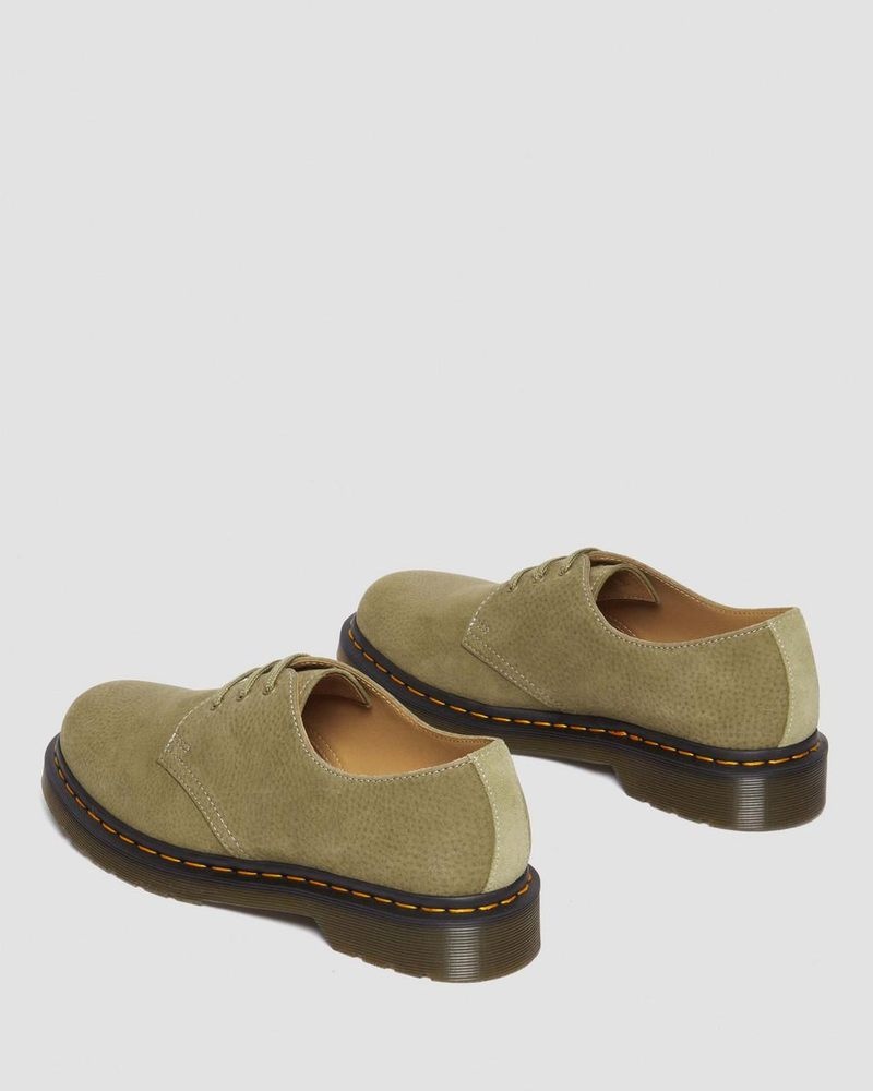 Dr Martin Martens 1461 Tumbled Nubuck Leather Oxford Shoes (Tumbled Nubuck) Shoes Muted Olive | DG33-W5EI