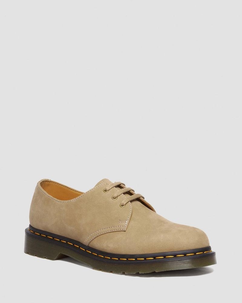 Dr Martin Martens 1461 Tumbled Nubuck Leather Oxford Shoes (Tumbled Nubuck) Shoes Savannah Tan | XC39-D3ZZ