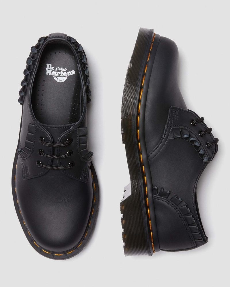 Dr Martin Martens 1461 - Frill Nappa Leather Oxford Shoes (Nappa Leather) Shoes Black | AF78-X3GC