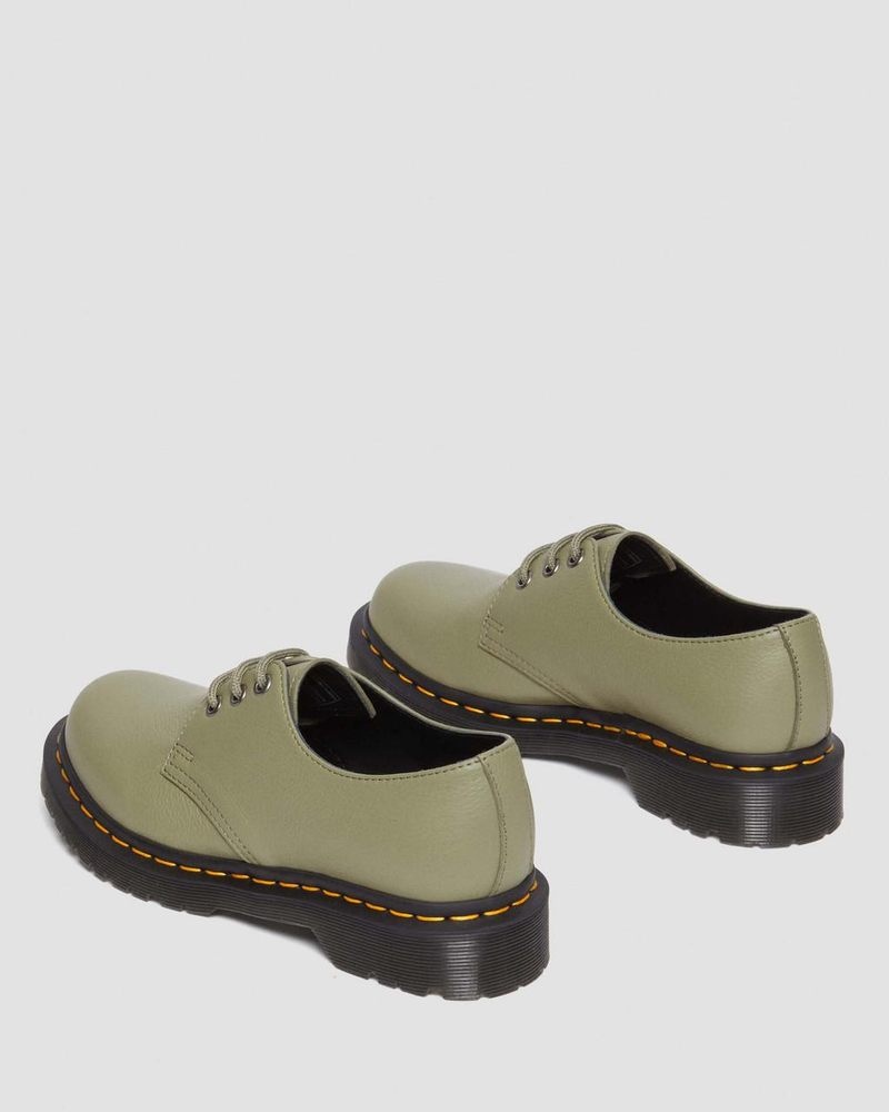 Dr Martin Martens 1461 - Virginia Leather Oxford Shoes (Virginia) Shoes Muted Olive | AK58-E8UC