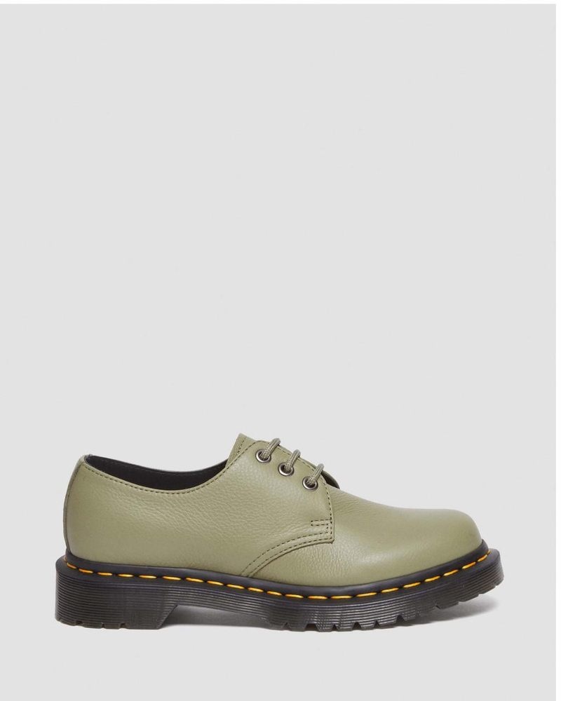 Dr Martin Martens 1461 - Virginia Leather Oxford Shoes (Virginia) Shoes Muted Olive | AK58-E8UC