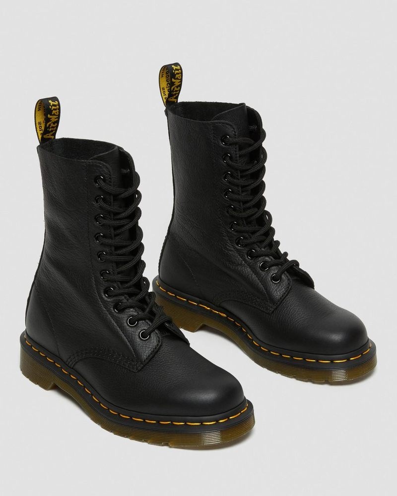 Dr Martin Martens 1490 Virginia Leather Mid Calf Boots (Virginia) Boots Black | SM17-H4OA