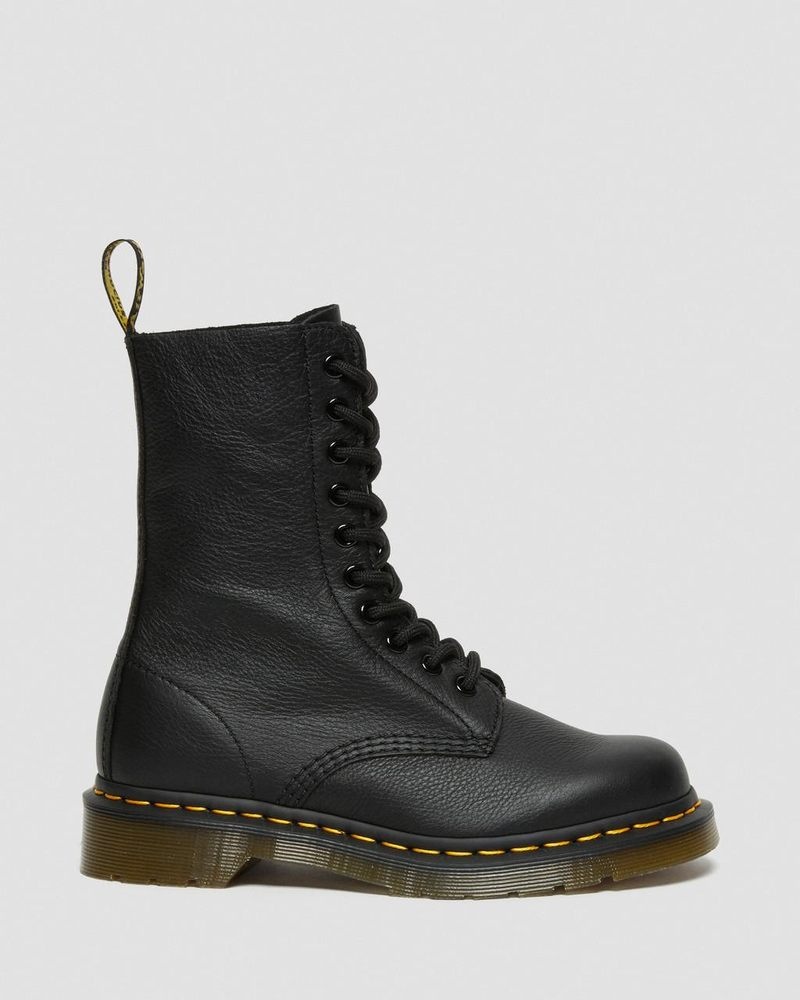 Dr Martin Martens 1490 Virginia Leather Mid Calf Boots (Virginia) Boots Black | SM17-H4OA