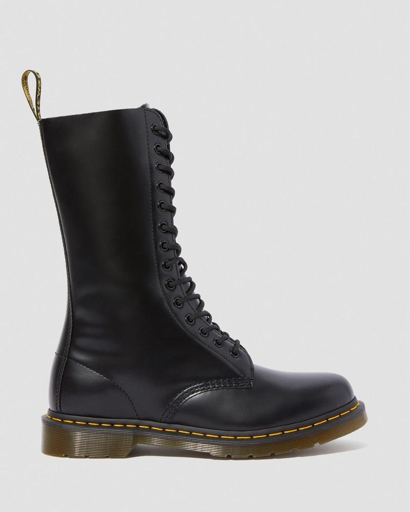 Dr Martin Martens 1914 Smooth Leather Tall Boots (Smooth Leather) Boots Black | ES48-P0UJ