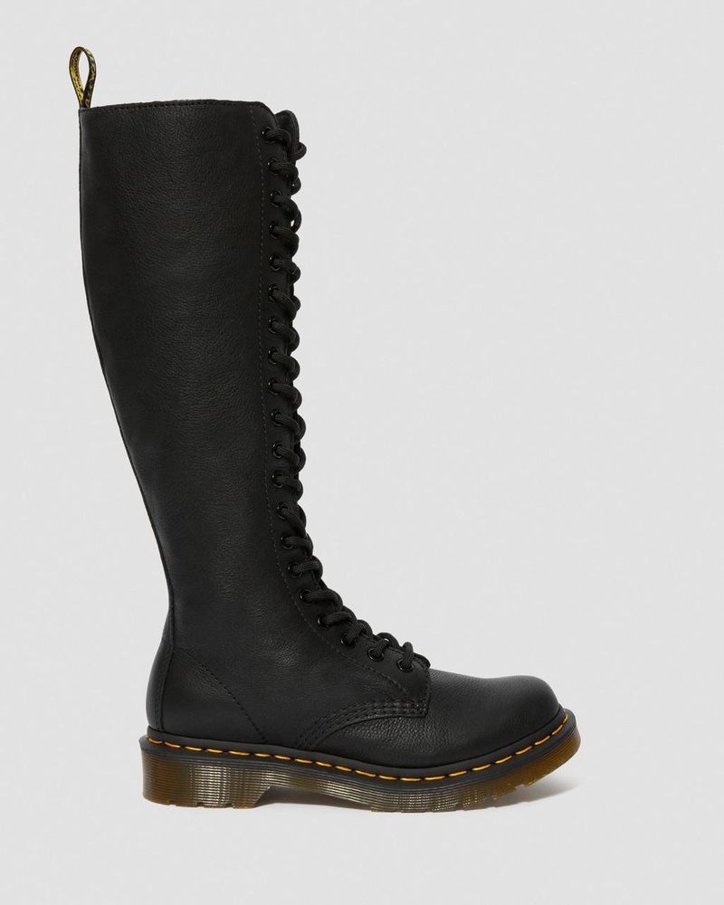 Dr Martin Martens 1B60 Virginia Leather Knee High Boots (Virginia) Boots Black | HG40-N3FA