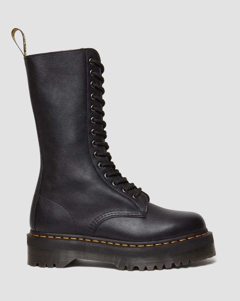 Dr Martin Martens 1B99 Pisa Leather Mid Calf Lace Up Boots (Pisa) Platforms Boots Black | TI05-X1PP