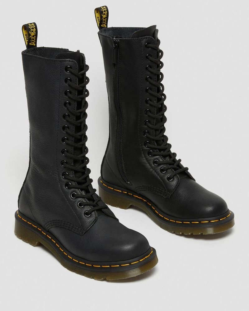 Dr Martin Martens 1B99 Virginia Leather Mid Calf Boots (Virginia) Boots Black | JK39-D8SR