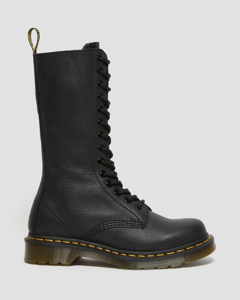 Dr Martin Martens 1B99 Virginia Leather Mid Calf Boots (Virginia) Boots Black | JK39-D8SR