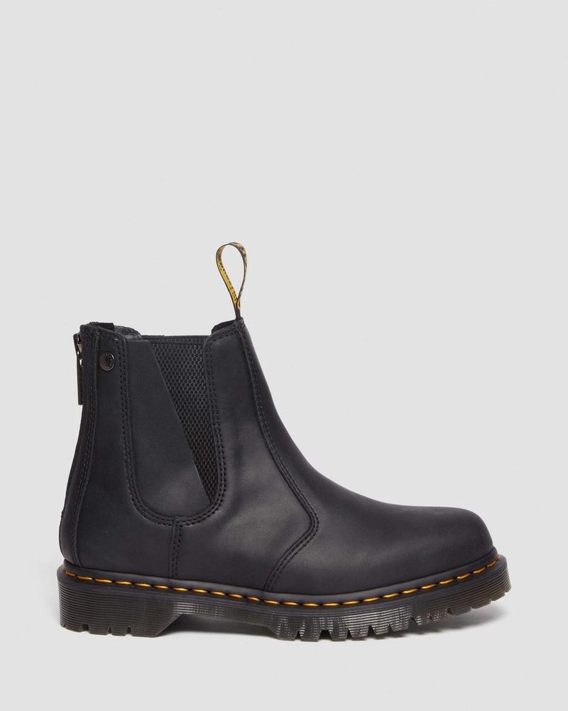 Dr Martin Martens 2976 Alternative Full Grain Leather Chelsea Boots (Waxed Full Grain) Shoes Black | DU21-Y1KG