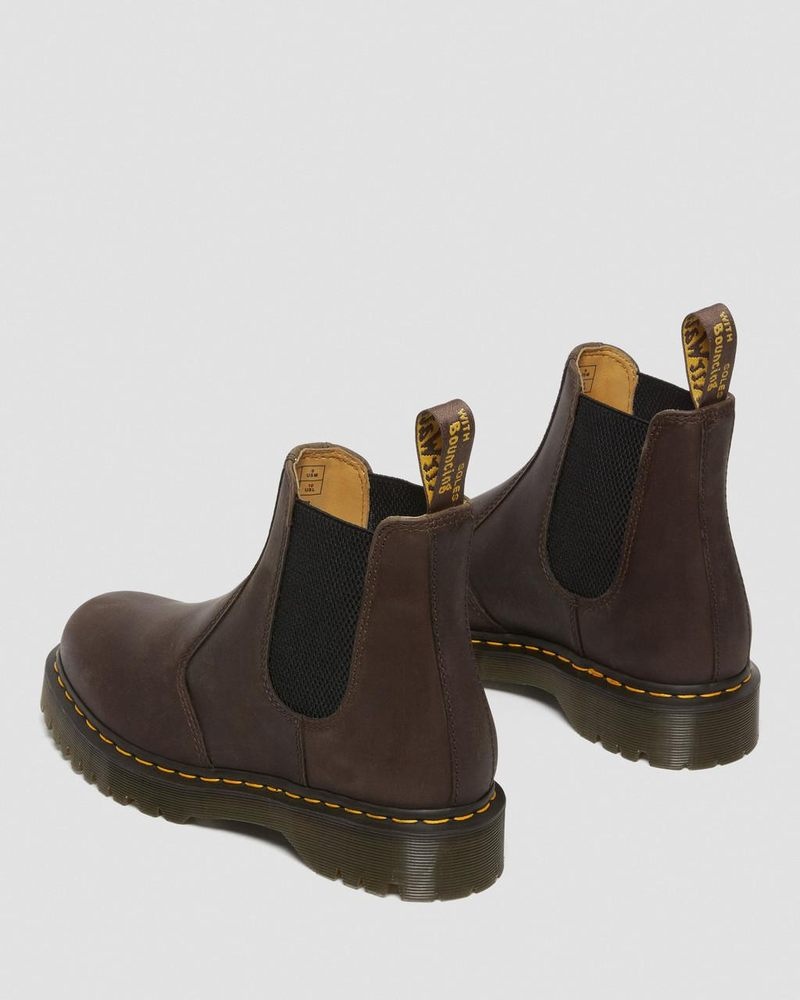 Dr Martin Martens 2976 Bex Crazy Horse Chelsea Boots (Crazy Horse) Platforms Boots Dark Brown | NI65-B6XD