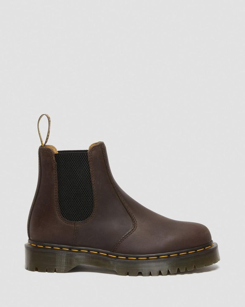 Dr Martin Martens 2976 Bex Crazy Horse Chelsea Boots (Crazy Horse) Platforms Boots Dark Brown | NI65-B6XD