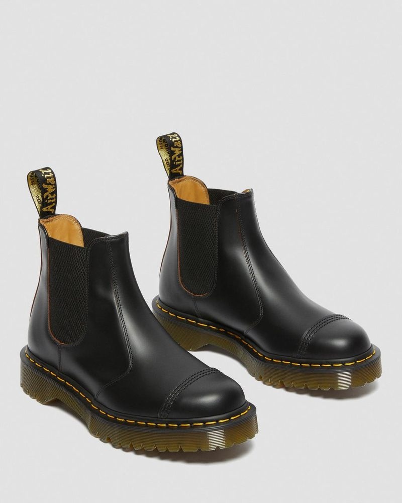 Dr Martin Martens 2976 Bex Made in England Toe Cap Chelsea Boots (Quilon) Boots Black | GC89-G5PA