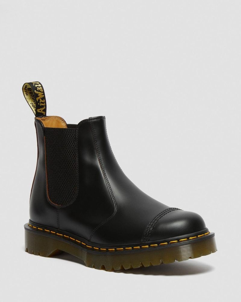 Dr Martin Martens 2976 Bex Made in England Toe Cap Chelsea Boots (Quilon) Boots Black | GC89-G5PA