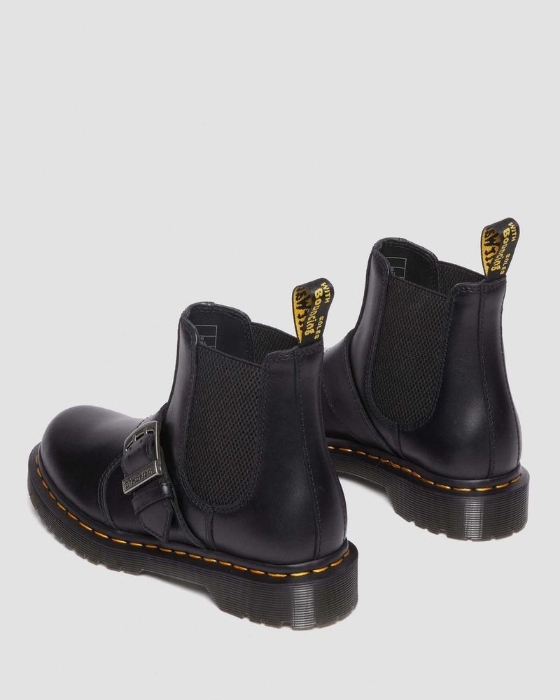 Dr Martin Martens 2976 Buckle Pull Up Leather Chelsea Boots (Pull Up) Boots Black | HY87-T7FG