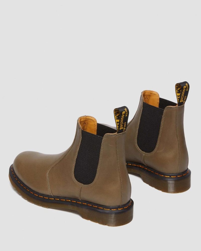 Dr Martin Martens 2976 Carrara Leather Chelsea Boots (Carrara) Boots Olive | UZ48-W2CK