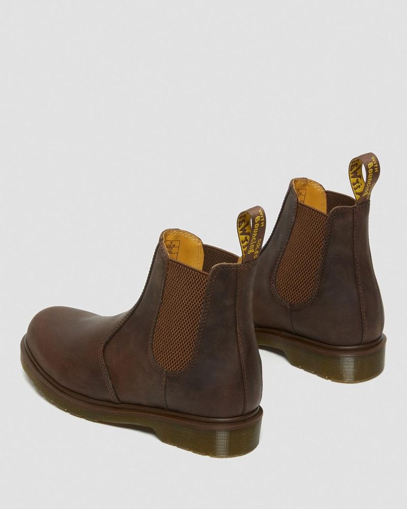 Dr Martin Martens 2976 Crazy Horse Leather Chelsea Boots (Crazy Horse) Boots Brown | EZ23-O7WR