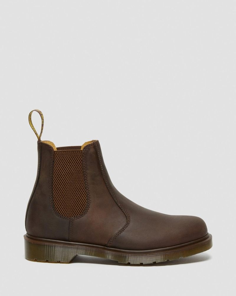 Dr Martin Martens 2976 Crazy Horse Leather Chelsea Boots (Crazy Horse) Boots Brown | EZ23-O7WR