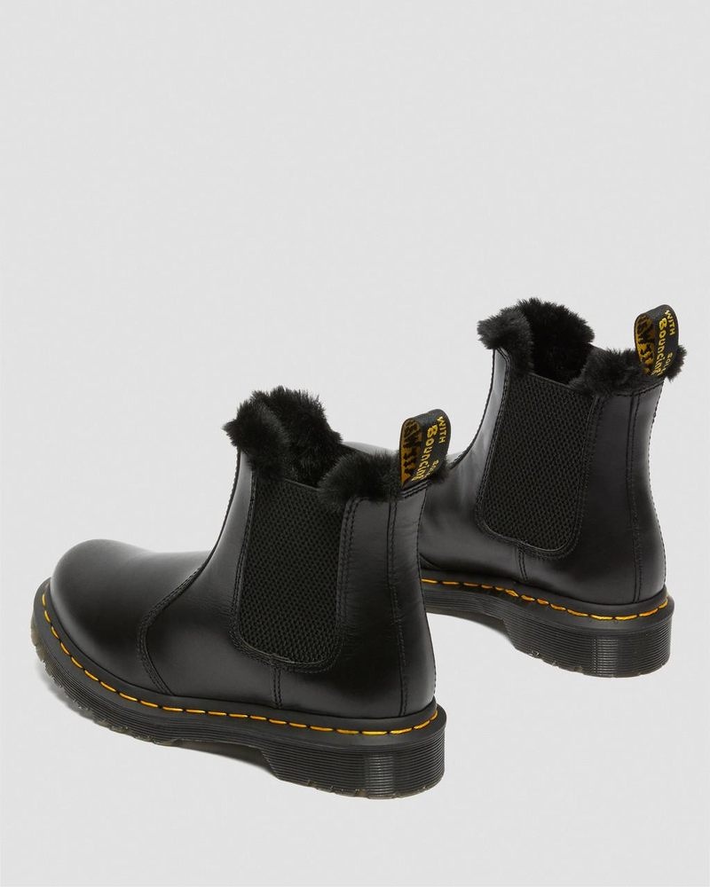 Dr Martin Martens 2976 Leonore Faux Fur Lined Chelsea Boots (Atlas) Boots Dark Grey | PK99-S5JS