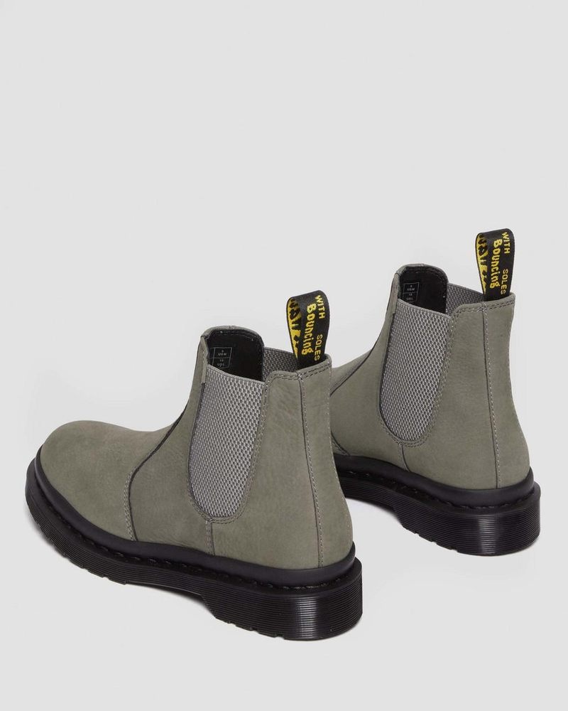 Dr Martin Martens 2976 Milled Nubuck Chelsea Boots (Milled Nubuck Wp) Boots Nickel Grey | CY69-I8RG