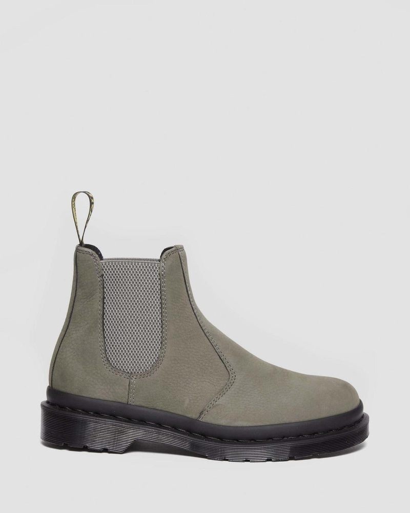 Dr Martin Martens 2976 Milled Nubuck Chelsea Boots (Milled Nubuck Wp) Boots Nickel Grey | CY69-I8RG