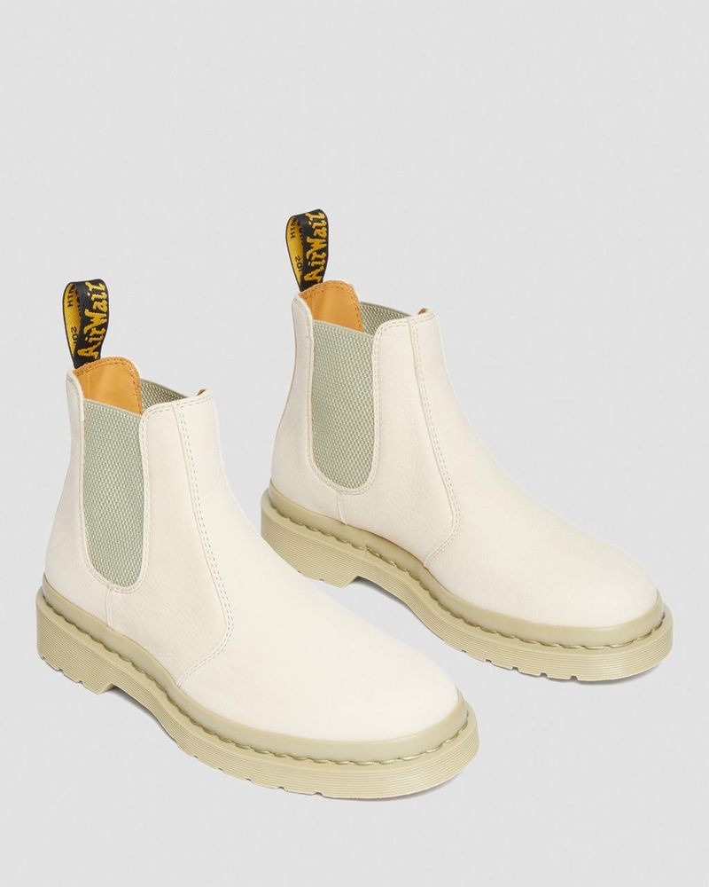 Dr Martin Martens 2976 Mono Milled Nubuck Leather Chelsea Boots (Milled Nubuck Wp) Boots Parchment Beige | KP82-Q7CZ