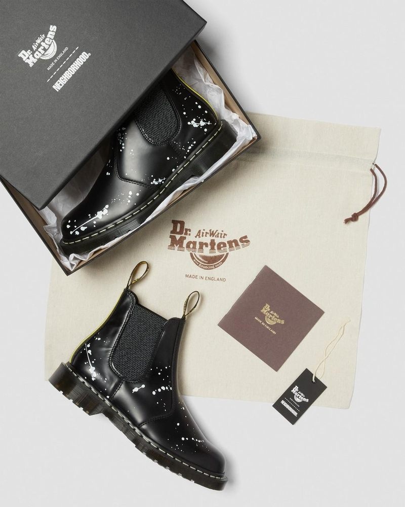 Dr Martin Martens 2976 Neighborhood Smooth Leather Chelsea Boots (Smooth Leather) Boots Black | RG83-B7ZR