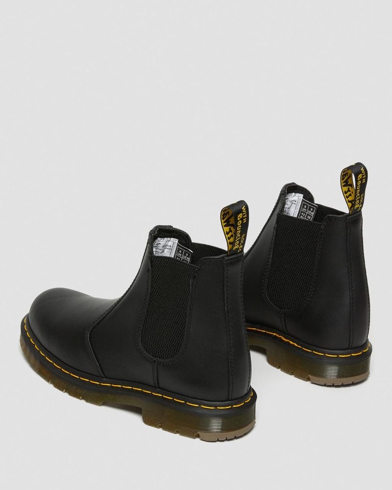 Dr Martin Martens 2976 Slip Resistant Leather Chelsea Boots (Industrial Full Grain) Boots Black | RX82-Z3GH