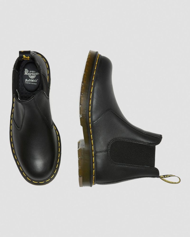 Dr Martin Martens 2976 Slip Resistant Leather Chelsea Boots (Industrial Full Grain) Boots Black | RX82-Z3GH