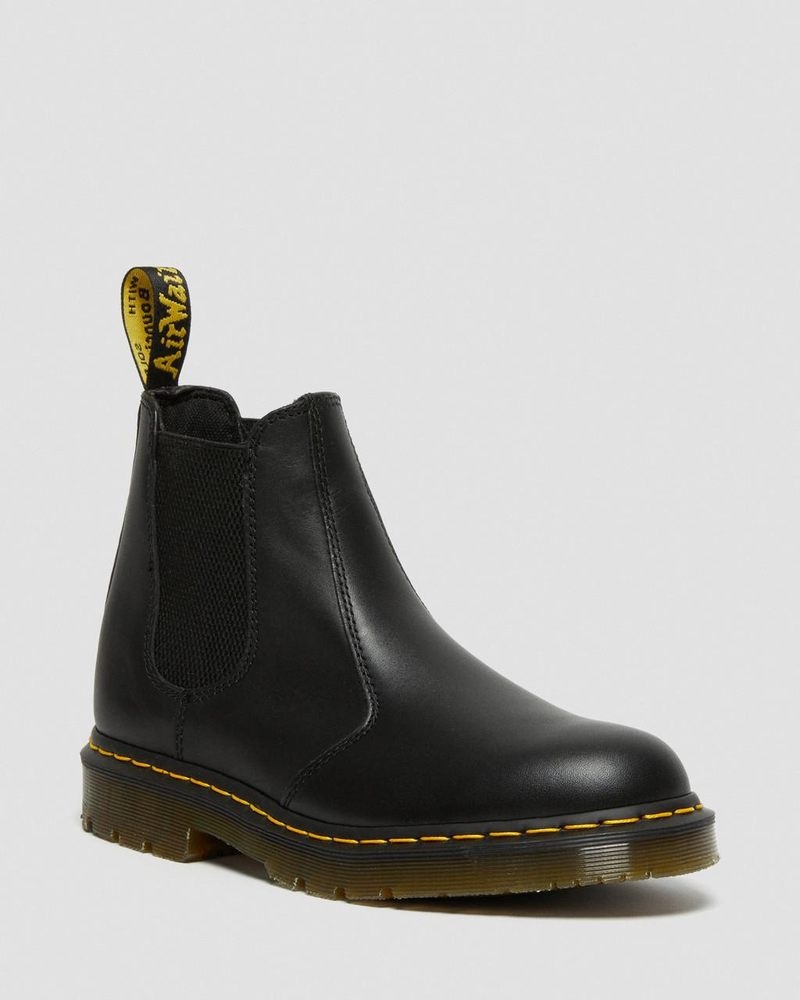 Dr Martin Martens 2976 Slip Resistant Leather Chelsea Boots (Industrial Full Grain) Boots Black | RX82-Z3GH