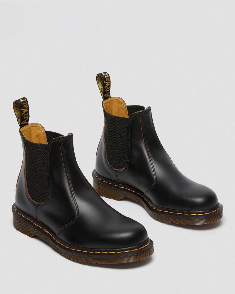 Dr Martin Martens 2976 Vintage Made In England Chelsea Boots (Quilon) Boots Black | RT34-L8ER