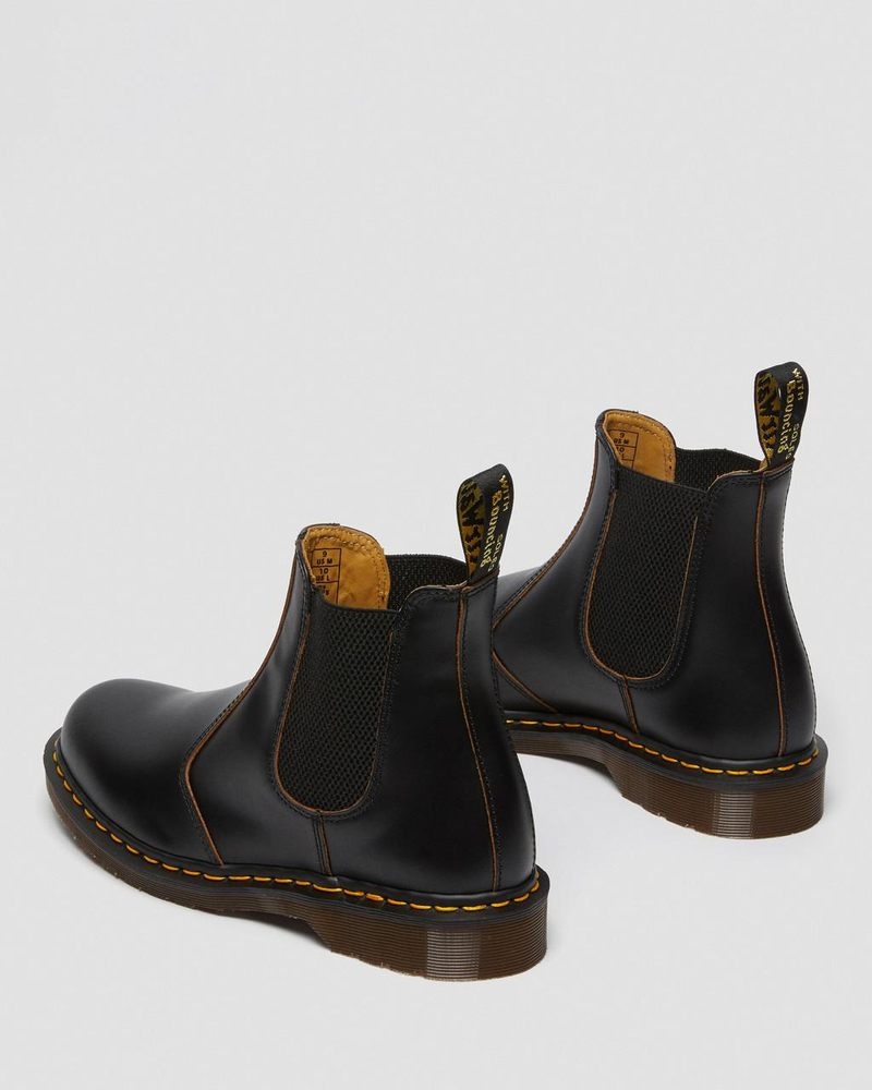 Dr Martin Martens 2976 Vintage Made In England Chelsea Boots (Quilon) Boots Black | RT34-L8ER