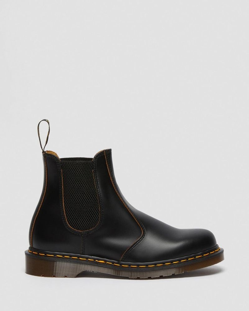 Dr Martin Martens 2976 Vintage Made In England Chelsea Boots (Quilon) Boots Black | RT34-L8ER