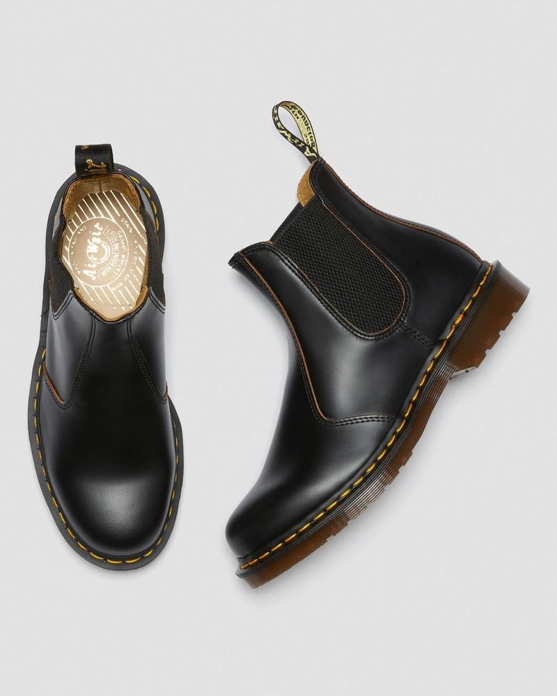 Dr Martin Martens 2976 Vintage Made In England Chelsea Boots (Quilon) Boots Black | RT34-L8ER