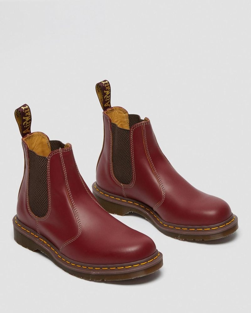 Dr Martin Martens 2976 Vintage Made In England Chelsea Boots (Quilon) Boots Red | BR68-A6DO