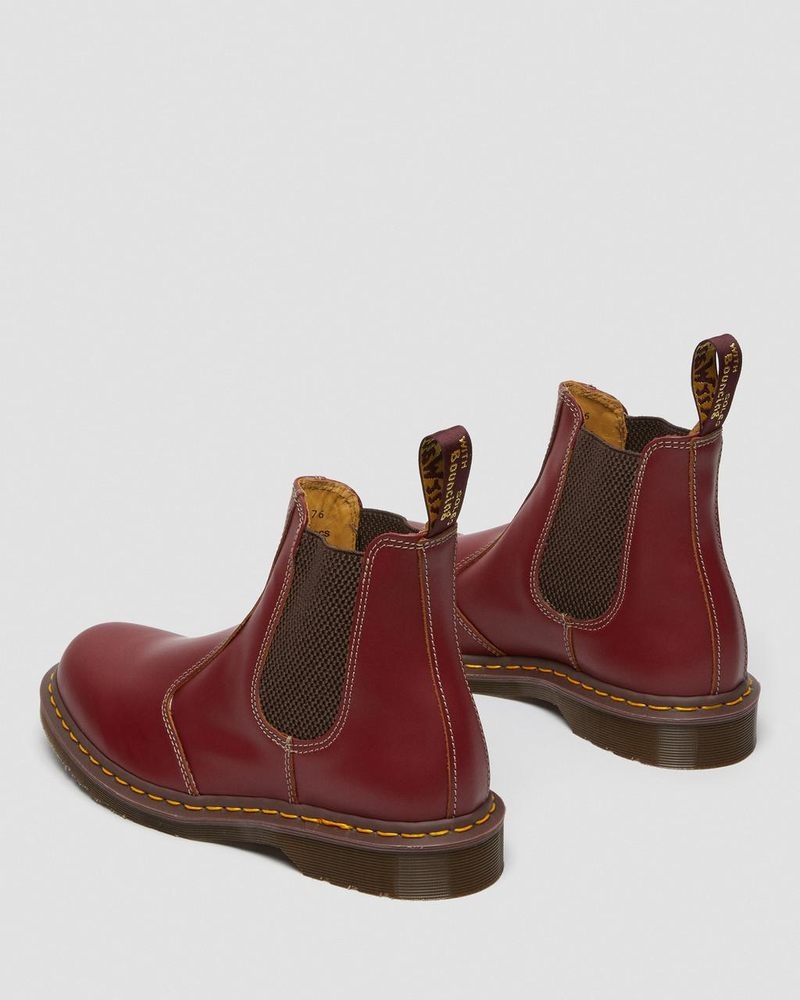 Dr Martin Martens 2976 Vintage Made In England Chelsea Boots (Quilon) Boots Red | BR68-A6DO