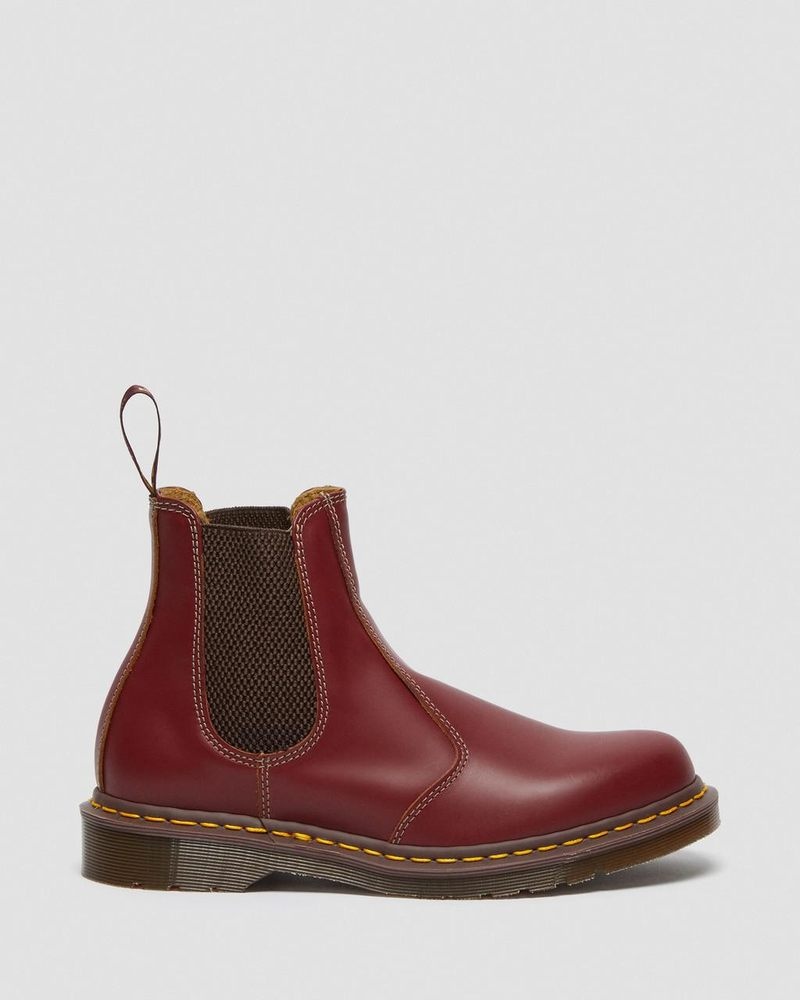 Dr Martin Martens 2976 Vintage Made In England Chelsea Boots (Quilon) Boots Red | BR68-A6DO