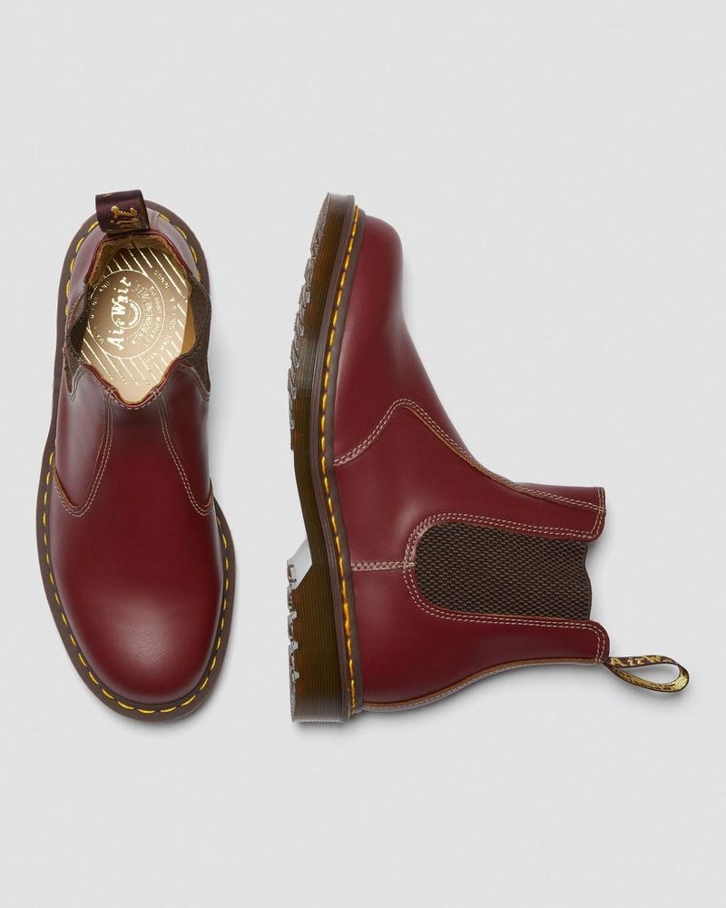 Dr Martin Martens 2976 Vintage Made In England Chelsea Boots (Quilon) Boots Red | BR68-A6DO