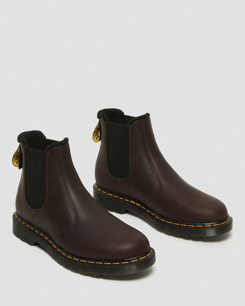 Dr Martin Martens 2976 Warmwair Leather Chelsea Boots (Valor Wp) Boots Dark Brown | SJ65-W3MI