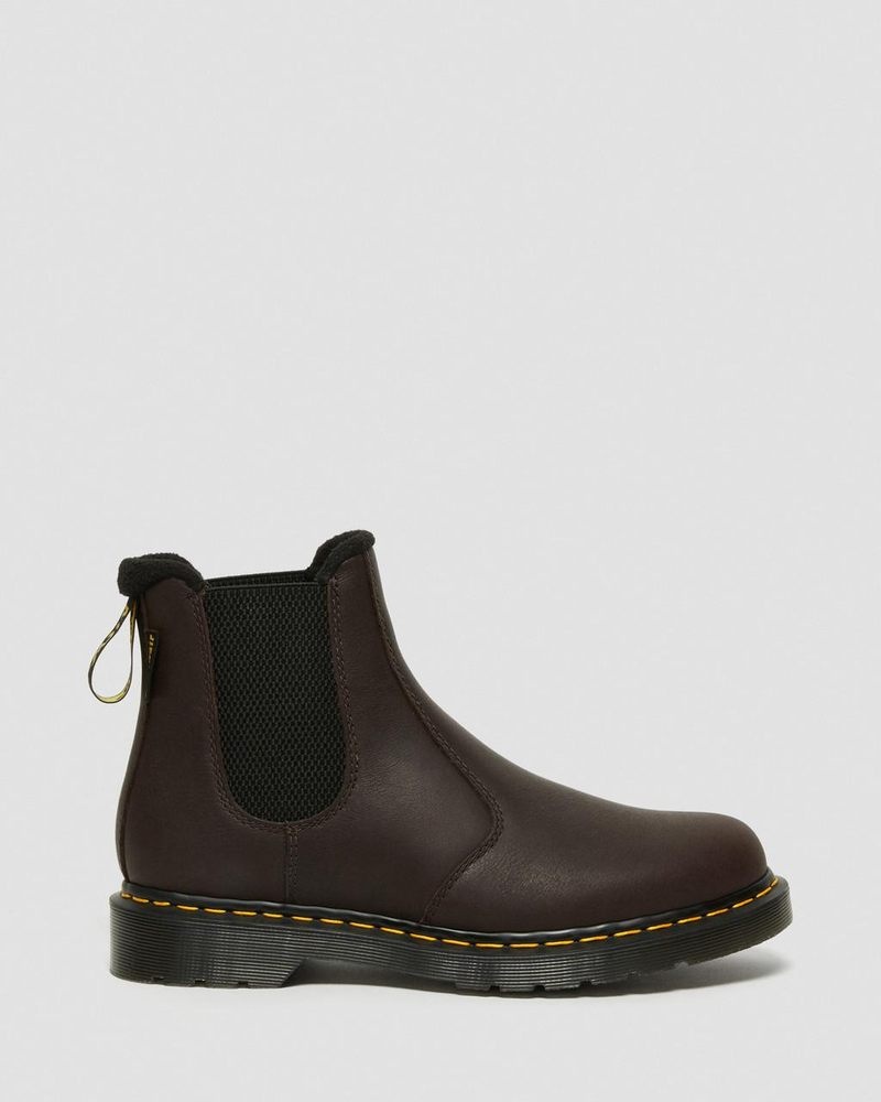 Dr Martin Martens 2976 Warmwair Leather Chelsea Boots (Valor Wp) Boots Dark Brown | SJ65-W3MI