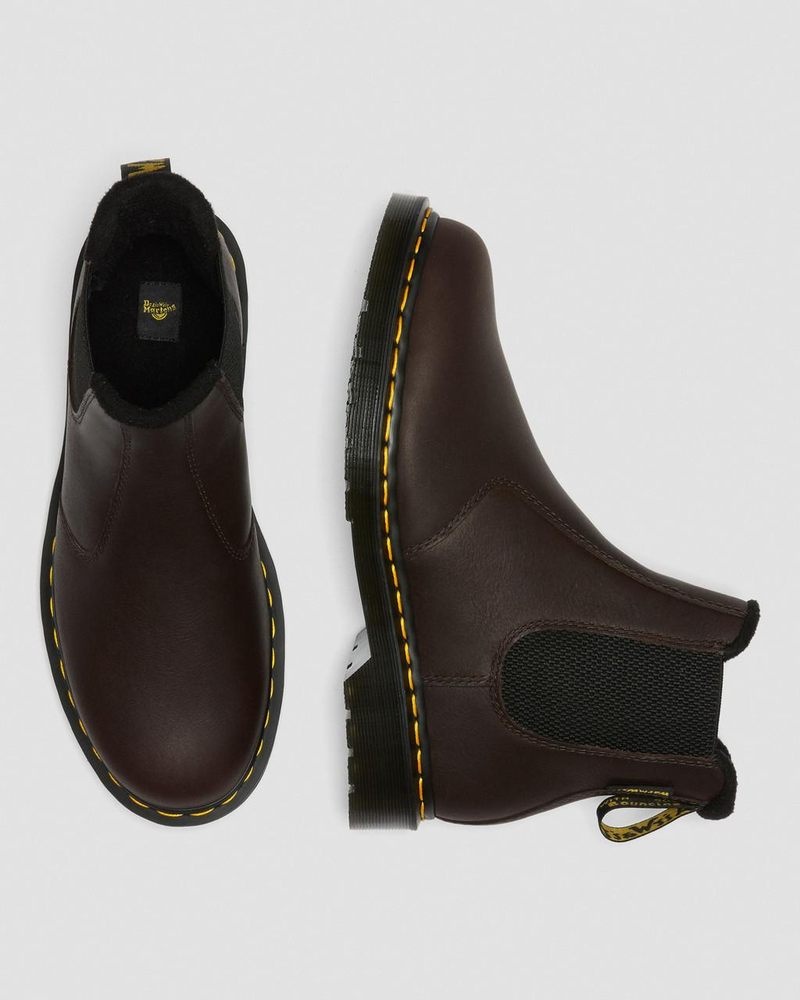 Dr Martin Martens 2976 Warmwair Leather Chelsea Boots (Valor Wp) Boots Dark Brown | SJ65-W3MI