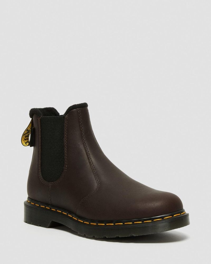 Dr Martin Martens 2976 Warmwair Leather Chelsea Boots (Valor Wp) Boots Dark Brown | SJ65-W3MI