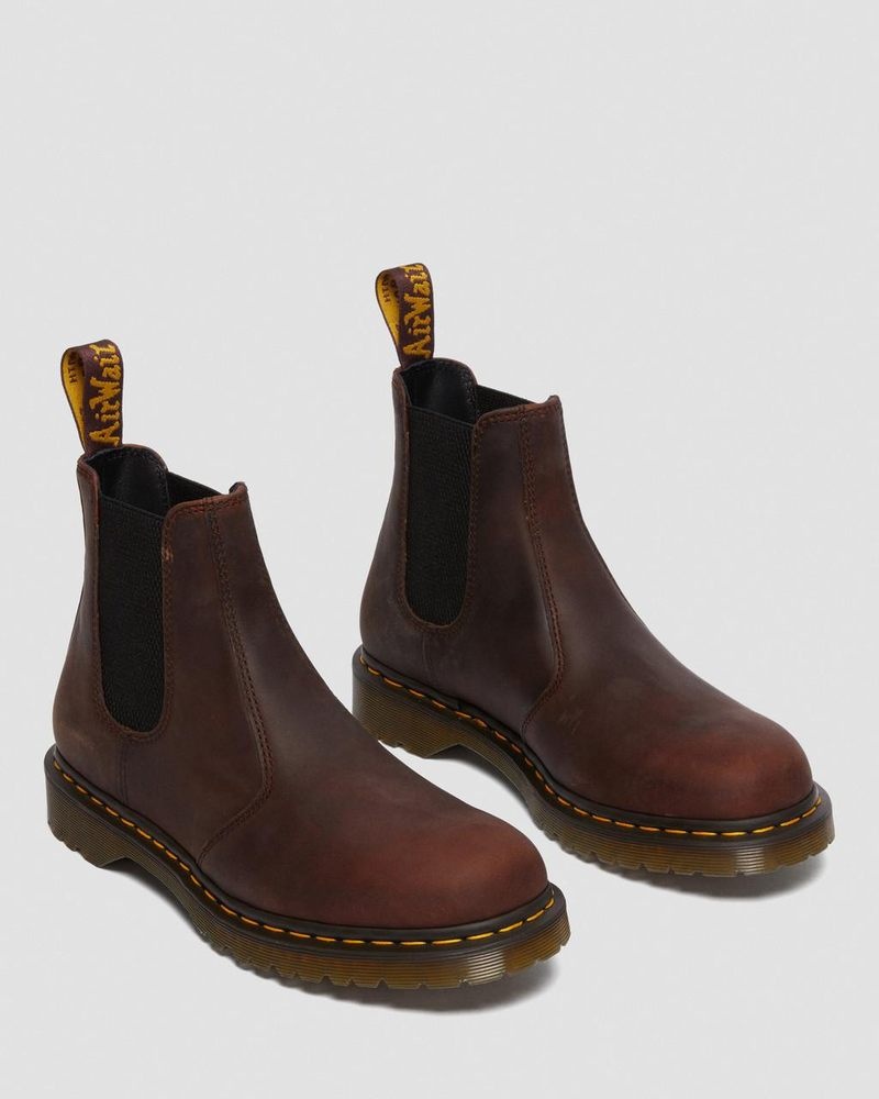 Dr Martin Martens 2976 Waxed Full Grain Leather Chelsea Boots (Waxed Full Grain) Boots Chestnut | ZQ44-X5TN