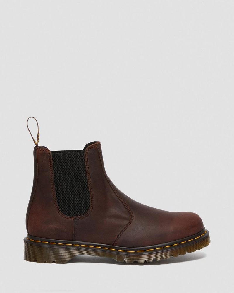 Dr Martin Martens 2976 Waxed Full Grain Leather Chelsea Boots (Waxed Full Grain) Boots Chestnut | ZQ44-X5TN