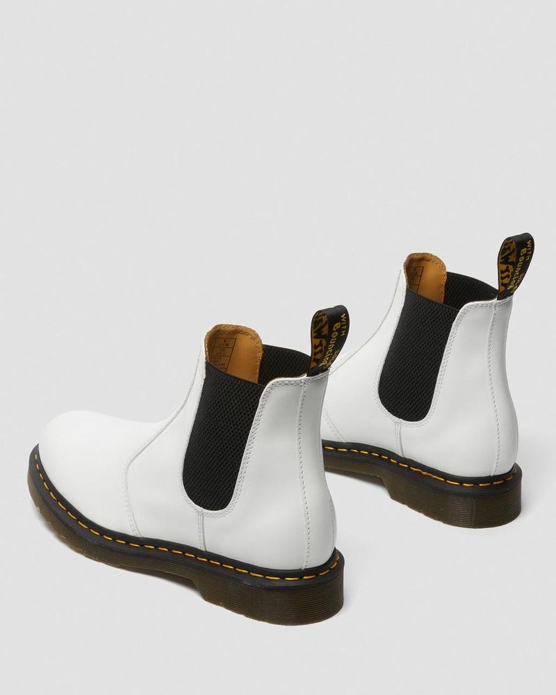 Dr Martin Martens 2976 Yellow Stitch Smooth Leather Chelsea Boots (Smooth Leather) Boots White | FX36-N3RP