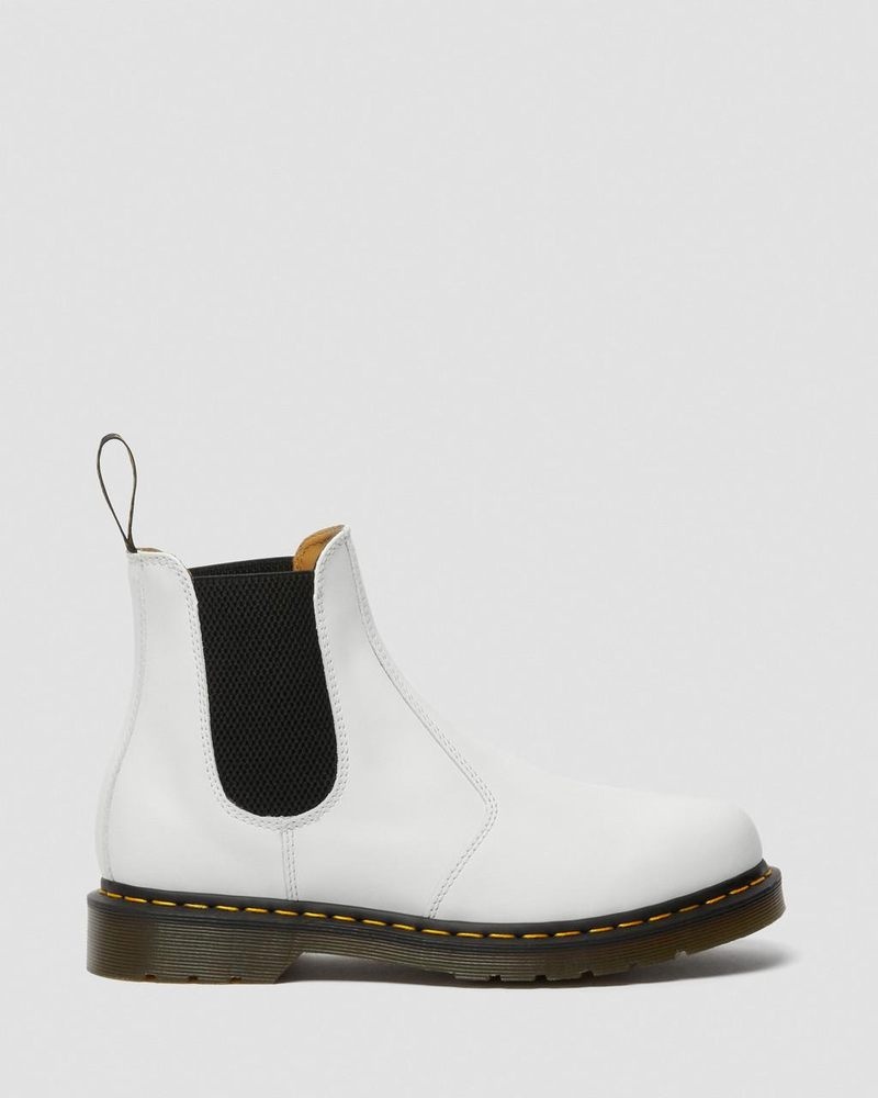 Dr Martin Martens 2976 Yellow Stitch Smooth Leather Chelsea Boots (Smooth Leather) Boots White | FX36-N3RP