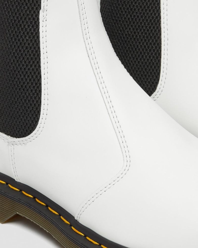 Dr Martin Martens 2976 Yellow Stitch Smooth Leather Chelsea Boots (Smooth Leather) Boots White | NV85-S1GX